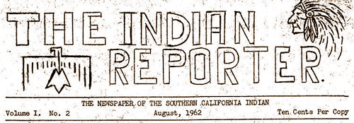 INDIAN REPORTER NAMEPLATE FLAG MASTHEAD